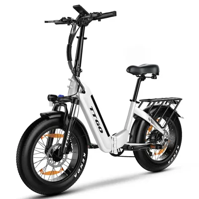Productafbeelding van Elektrische Fiets TTGO F6 - 250W Motor 36V25AH Batterij 20-Inch Olie Remmen - Wit