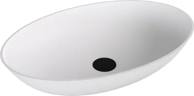 Produktbild von Polysan BANERA OVAL Waschbecken zum Setzen, Gussmarmor, 60x40cm, Weiß matt