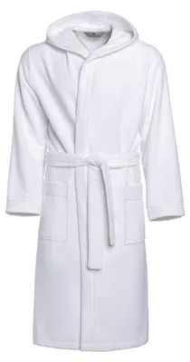 Imagen del producto de Bata para hombre - Con fibras de bambú y capucha - Blanca - Talla XL