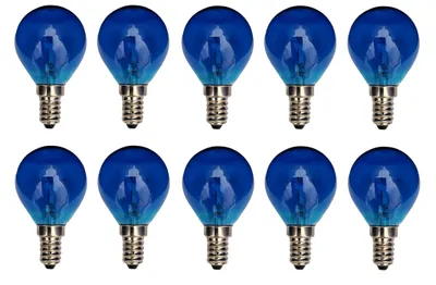 Produktbild von 10x Glühbirne Glühlampe Kugel E14 25W 25 Watt Farbe Blau klar