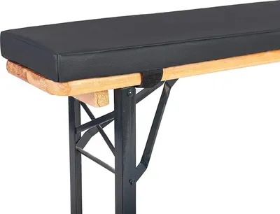 Produktbild von TexDeko Bierbankauflage (Mini 110cm) gepolstert für Bierzeltgarnitur 110x25x4cm XL Polsterung Biertisch-Auflage (Kunstleder, Anthrazit)