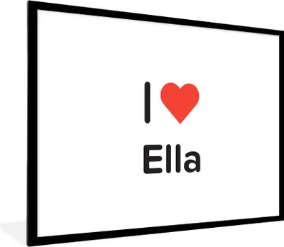Produktbild von MuchoWow® Gerahmtes Poster Ich liebe - Ella - Mädchen 80x60 cm - Poster mit Schwarzem Bilderrahmen Wandposter Rahmen Foto Bilder - Schlafzimmer-Dekorationen - Fotoposter