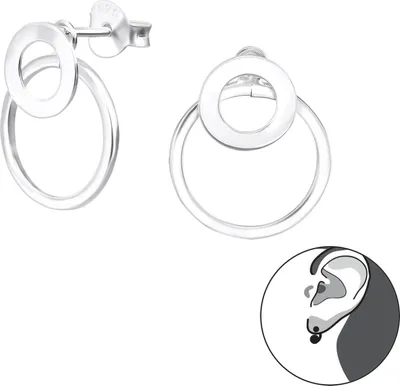 Produktbild von Ohrstecker 925 Sterling Silber Ear Jacket mit Ringen