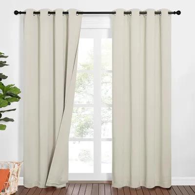 Obrázok produktu pre Zatemňujúce závesy 100% - Akustické - Izolačné - Hotové 2 kusy - 132x213cm - Svetlo Béžová