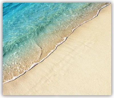 Produktbild von Tulup Glas Herdabdeckplatte Glaskeramikkochfeld-Abdeckung Spritzschutz Glasabdeckplatte Kochplattenabdeckung und Schneidebrett - Einteilig - 60x52 cm Welle am Strand