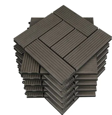 Produktbild von WPC Klickfliesen - Nachhaltig und wetterbeständig - 30x30x2 cm pro Fliese