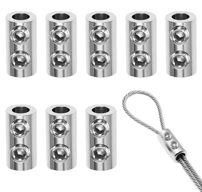8 Metall-Kabelklemmen, Doppelklemmen für Kabel Ø 1,5–2 mm