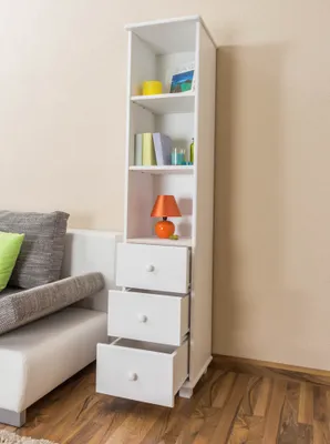 Produktbild von Bücherregal Kiefer massiv Vollholz weiß lackiert B005 - Abmessung 190 x 40 x 42 cm (H x B x T)