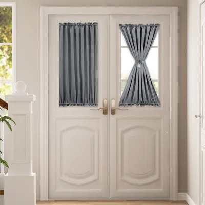 Produktbild von Französische Türvorhänge mit Stangentasche Thermische und Verdunklungsvorhang Vorhänge Türen Glasfenster Küchen Terrassentüren Privatsphäre Fenstervorhang 1 Stück 132x102cm