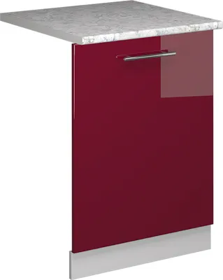 Obrázek produktu pro Čelní panel myčky Vicco Fame-Line Bordó červená vysoký lesk 60 cm s pracovní deskou, Model 54828