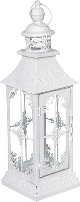 Laterne CHALET weiß shabby chic H40cm - KLEIN
