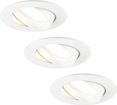 Produktbild von Ledvion 3er Set LED Einbaustrahler Rund Weiss 3W dimmbar Warmweiss