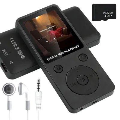 Image de Lecteur MP3 Bluetooth 5.3 de 32 Go avec haut-parleur intégré, autonomie de 70 heures, écran de 1,8 pouces