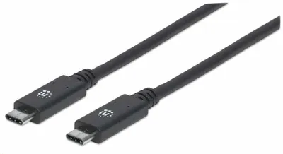Obrázek produktu pro Manhattan USB-C kabel, USB 3.1 Gen 2, USB-C samec na USB-C samec, 10 Gbps, 5 A, 1 metr, černý