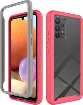 Produktbild von Samsung Galaxy A32 4G Hülle, LaimTop Transparente Rückseite TPU Bumper Schutzhülle für Samsung Galaxy A32 4G Rot