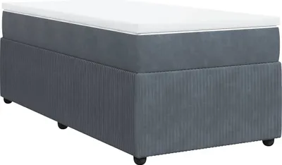 Produktbild von vidaXL Boxspringbett mit Matratze Dunkelgrau 90x190 cm Samt
