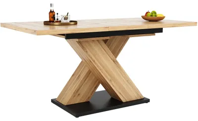 Immagine prodotto di Tavolo da pranzo allungabile - Tavolo da cucina - Stile moderno - MDF - Struttura in legno - Per 6-8 persone - Modello A, finitura in legno