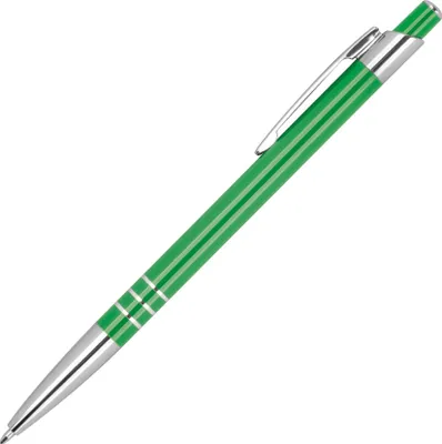 Produktbild von 10x Schlanker Kugelschreiber aus Metall / Farbe: grün
