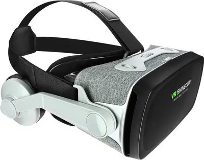 Produktbild von Smartphone VR-Brille mit 3.5mm Klinkenkabel, einstellbare Kopfbänder – Grau