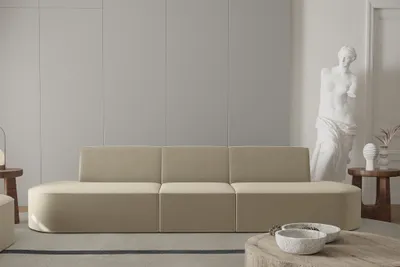 Produktbild von Sofa Designersofa 3-Sitzer MILOT in Stoff Opera Velvet Beige