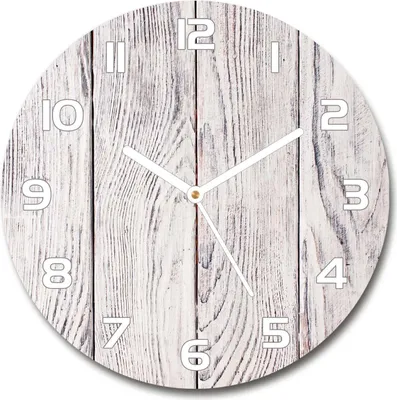 Produktbild von Wanduhr aus Glas 30fi Glasbild Glasuhr Gehärtetes Glas - weisse-zeiger - Wooden wall
