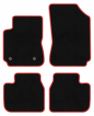 Image de Tapis de sol en moquette noir/rouge pour Citroen C4 Cactus II 2018- 4 pièces