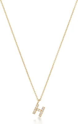 Produktbild von Wunderschöne 18 Karat (750) Gold Buchstaben / Initiale Damen - Diamant Anhänger mit Kette Brillant-Schliff H - SI2; TRS35499LTH