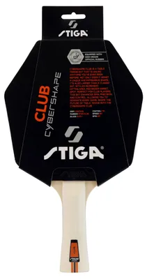 Produktbild von STIGA Club Cybershape Tischtennisschläger – Tischtennisschläger für Einsteiger mit 5-lagigem Tischtennisholz, Star Club Belag und großem Sweetspot – das Beste Techniktrainig von Anfang an