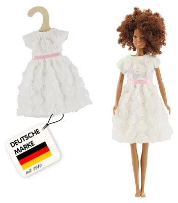 Imagen del producto de Heless GmbH: Vestido blanco "Sueño" con estampado de rosas, ideal para muñecas de moda de 29 cm. Otros