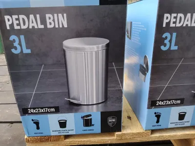 Produktbild von Mülleimer mit Pedal, Silberfarben, 3 L