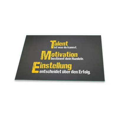Produktbild von Herdabdeckplatte Glaskeramik 80x52 Mit Spruch Gelb Abdeckung Glas Spritzschutz Deko