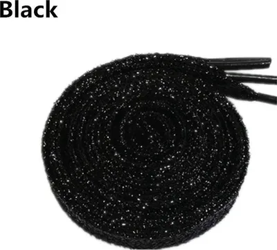 Obrázok produktu pre Jumada's - Trblietavé šnúrky - Šnúrky - Sneakerlaces - Šnúrky - Šnúrky - Ploché - 110 cm - Čierne