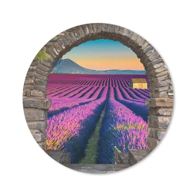 Produktbild von MuchoWow® Mauspad Mousepad Lavendel - Abend - Ausblick - Blumen 20x20 cm - Mousepads - Maus Mat - Pad - Mausunterlage - Schreibtischmatte