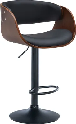 Produktbild von Barhocker HLO-CP292 Kunstleder schwarz  walnuss/schwarz
