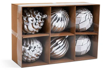Produktbild von Weihnachtsbaumschmuck-Set - Weiß - 6 Stück / Set