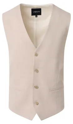 Produktbild von VENTI Herren Anzugweste City V-Neck Casual-Fit Bi-Color Beige 58
