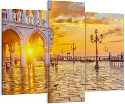 Produktbild von Bild auf Leinwand - Leinwandbild - Venedig Stadt - 130x100cm - Wand Bild - Wanddeko - Wandbilder - Leinwanddruck - Bilder - Kunstdruck - Wanddekoration - Leinwand bilder - Wandkunst - CB130x100-3665