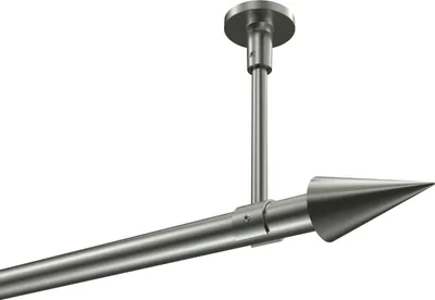 Produktbild von Interdeco Gardinenstange / Vorhangstange Edelstahl-Optik, Typ Sonette Savio (Kegel) ohne Ringe, Deckenmontage, 20 mm Ø 1-läufig, 400 cm