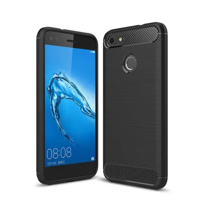 Zdjęcie produktu dla Ochronne etui na telefon komórkowy Huawei Y6 (2017) Case Cover Carbon Optics Black