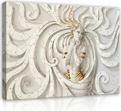 Produktbild von Bilder Frau Medusa Frau  Erotik 120x80 cm XXL Modern Canvas Leinwandbild Leinwandbilder Schlafzimmer Wohnzimmer Wandbilder Kunstdruck Wand Bild auf Leinwand Aufhängefertig