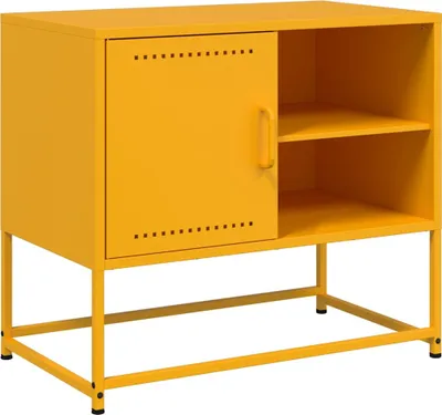 Immagine prodotto di mobile TV vidaXL giallo senape 68x39x60,5 cm acciaio