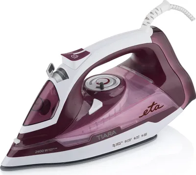 Produktbild von ETA TIARA II Dampfbügeleisen ETA126990000, 2 400 W , Bügelfläche Eloxium Premium, vertikaler Dampf-, Sprüh-, Drip, Tropfstopp-, Antikalk-, Selbstreinigung, automatische Abschalt-Funktion