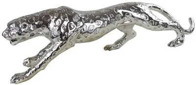 Image de Azomor : élégante figurine argentée représentant un guépard, pour la décoration du salon