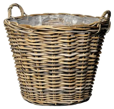 Produktbild von Aktion!! Pflanzkorb Feuerholzkorb Durchmesser ca. 50 cm und 40 cm hoch aus Rattan!! robuste Handarbeit Weidenkorb Pflanzgefäß Blumentopf Natur Deko Weihnachtsbaumständer
