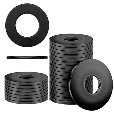 Produktbild von 25 Stück schwarze M5-Unterlegscheiben, Kohlenstoffstahl, Karosseriescheiben
