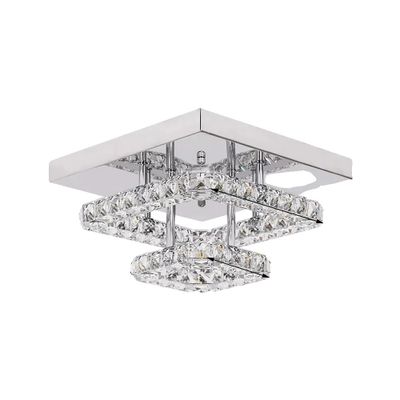 Lampy sufitowe, kryształ LED, żyrandol ze stali nierdzewnej, E L27xW27cm, Neutralne światło