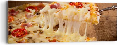 Produktbild von Bild auf Leinwand - Leinwandbild - Pizza Käse Tomaten - 90x30cm - Wand Bild - Wanddeko - Wandbilder - Leinwanddruck - Bilder - Kunstdruck - Wanddekoration - Leinwand bilder - Wandkunst - AB90x30-3784