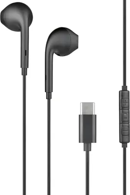 Produktbild von BigBen, USB-C Kopfhörer kompakt & leicht Mikrofon & 3 Tasten, Schwarz