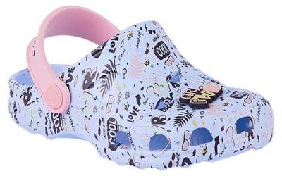 Produktbild von Coqui - "Little Frog Game Over" Doodles Clogs für Kinder, Flach PP15855 (27,5 EU - 28 EU) (Blau/Pink)