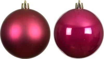 Produktbild von Weihnachtskugeln Kunststoff 8cm 6 Stück Festlich Rosa